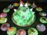 kids cake with matching cupcakes