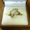 Hand made 9ct yellow gold ring with channel set Diamonds