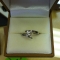 Hand made white gold ring with solitaire diamond