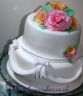 Two tier Wedding Cake with pastel flowers