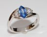 Platinum sapphire and diamond bespoke ring