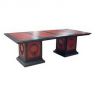 This Adam style twin pedestal dining table is sure to be a striking centerpiece in your dining room.