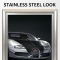 Special finish snap frame - stainless steel look