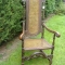 Carolean cane chair recaned back and seat for author Dan Cruickshank