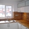 full kitchen refurbishment gloss slab units/ beach block work tops/splash back