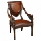 This library armchair emulates the designs of the 19th century English architect, Charles Tatham.